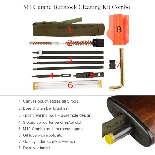 Garand Rifle Cleaning Kit with Oiler & Wrench - M1/M1D Maintenance Tools