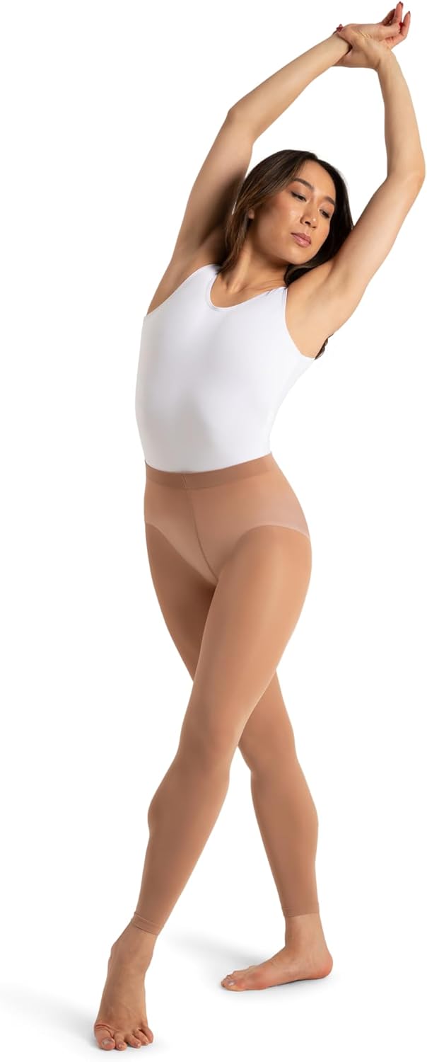 Capezio Ultra Soft Footless Tights - Comfortable Self-Knit Waistband | Perfect for Dance & Performance