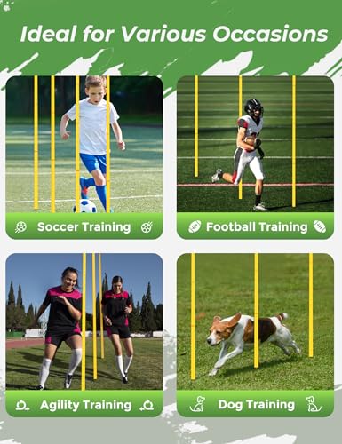 Adjustable Soccer Agility Training Poles Set - 6FT Speed Drills