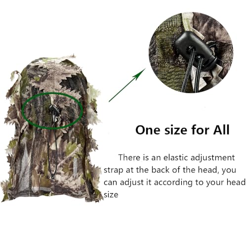 BYMT Tree Camo Full Face Mask Ghillie Camouflage 3D Leafy Headwear for Hunting
