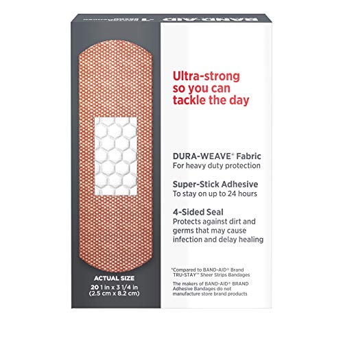 Tough Strips Heavy-Duty Adhesive Bandages - 20 Count (Pack of 2)