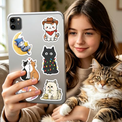 102 Pcs Cute Cat Stickers - Funny Animal Paw Stickers - New Cat
