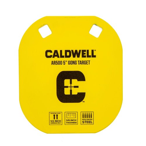 Caldwell High Caliber AR500 Steel Target 5" Gong, 3/8" Thickness, Rifle Rated for Precision Shooting and Target Practice
