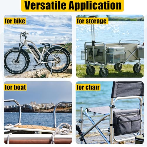 GearTrust Black Bicycle Round Pole Fishing Rod Holder for Bike & Ebike