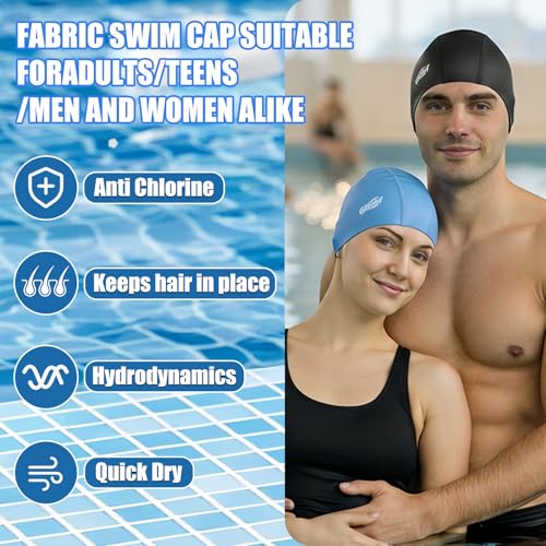 High Elasticity Swim Cap - Breathable Hair Protection for All - Black / Medium