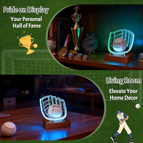 Light Up Baseball Glove Display Stand | Acrylic LED Night Lamp