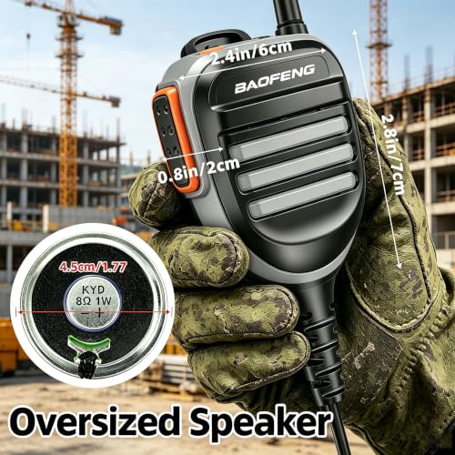 Omnidirectional Walkie Talkie Speaker Mic - Orange