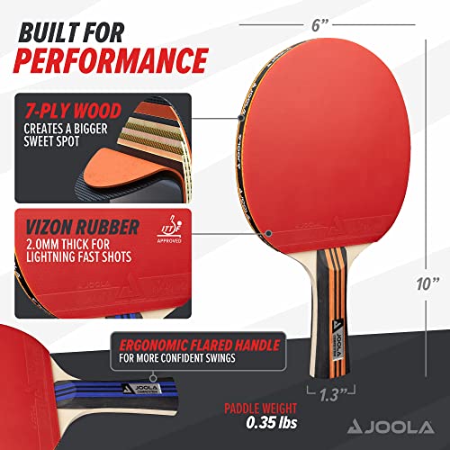 Advanced Ping Pong Paddle Set for 4 Players - Includes 4 Paddles, 6 Balls & Case