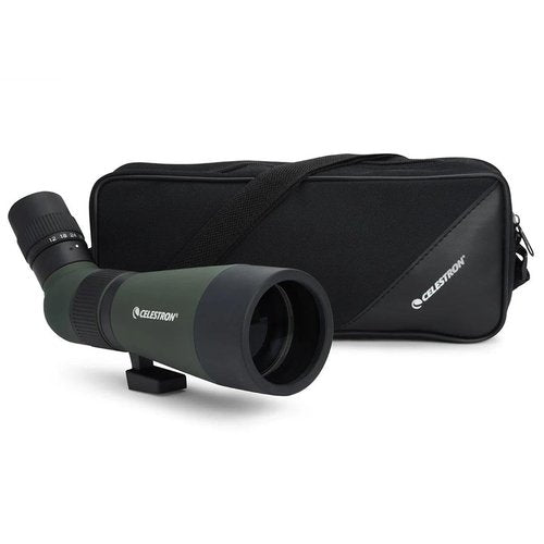 Celestron – LandScout 60mm Angled Spotting Scope – Fully Coated Optics – 12–36x Zoom Eyepiece – Rubber Armored – Tabletop Tripod and Smartphone Adapter