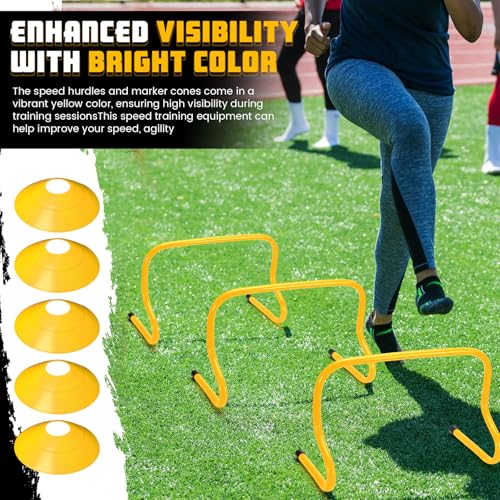 Agility Hurdles Training Set - 12 Yellow Hurdles & Cones