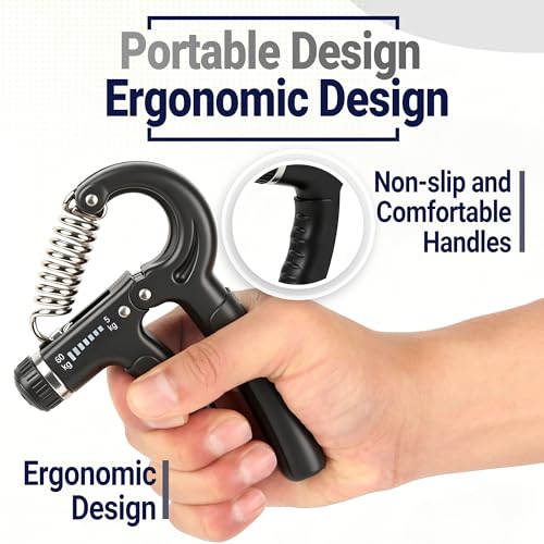 Adjustable Hand Grip Strengthener, 11-132 LBS Forearm & Finger Exerciser