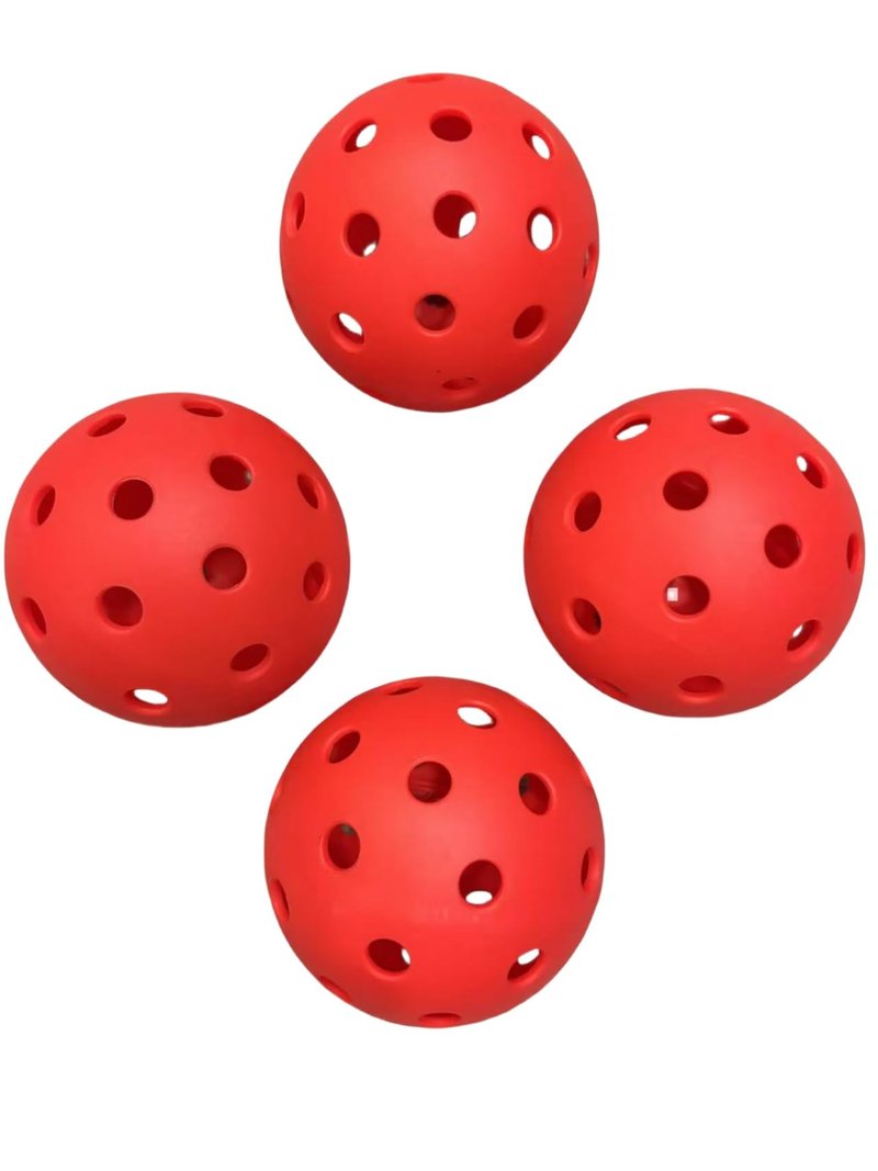 VisnzvLux 4-Pack Red X-40 Pickleball Balls 74mm Diameter 40 Holes Outdoor Pickleball Balls