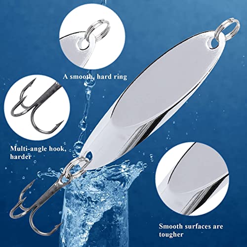 5PCS Hard Metal Fishing Lures Spinner Baits for Trout & Bass