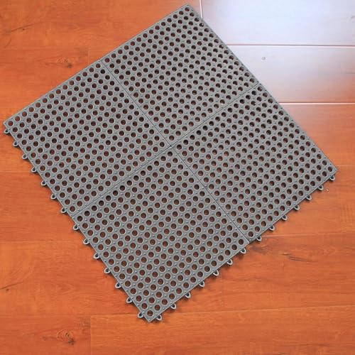 16Pack Drainage Interlocking Tiles, 12¡±x12¡± Non-Slip Pool Bathtub Drain Tiles for Flooring, Soft PVC Splicing Modular Cushion Mat, Vented Floor Tiles for Locker Room Basement Stairs