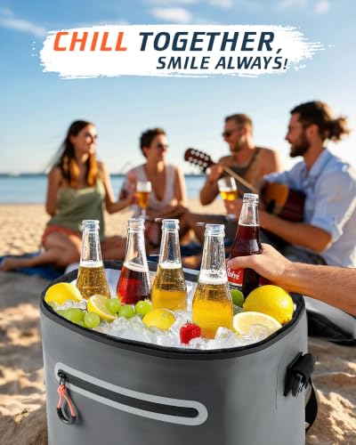 Sydioor Small Dark Gray Insulated Cooler Bag - 7 Can Size, Waterproof Lunch Box