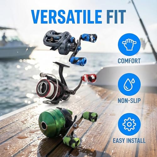 9-Pack Non-Slip Fishing Reel Handle Grip Covers - Camouflage