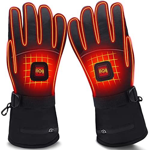Men's Rechargeable Heated Gloves X-Large Waterproof Touchscreen Winter Warmers