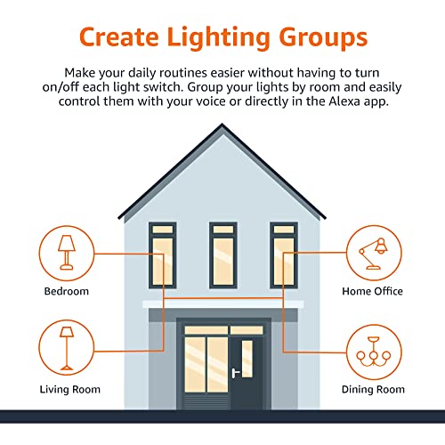 Amazon Basics Smart A19 LED Light Bulb Color Changing 9W (60W Equiv) 800 lm, Works with Alexa, 1-Pack