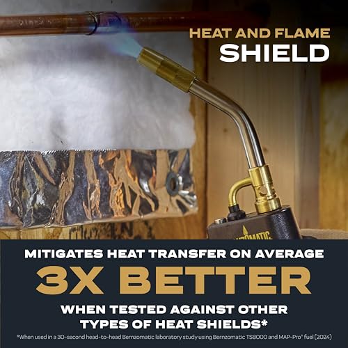 Bernzomatic Heat and Flame Shield with FormFoil Technology ? Moldable, Reusable, Heat Transfer Resistant 12''x12'' Protective Heat Shield with Grommets, Heat Resistant up to 2200¡ÆF