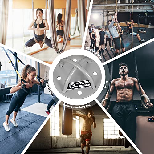 POWER GUIDANCE Silver Wall & Ceiling Mount Bracket for Suspension Straps & Gym Equipment - Set of 1