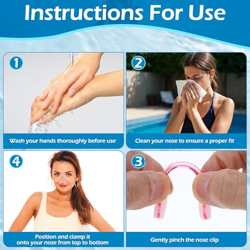 10 PCS Waterproof Swim Nose Clips - Bright Colors for Kids & Adults