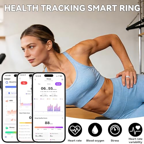 Smart Fitness Tracker Ring for Health Monitoring - Gold Size 8
