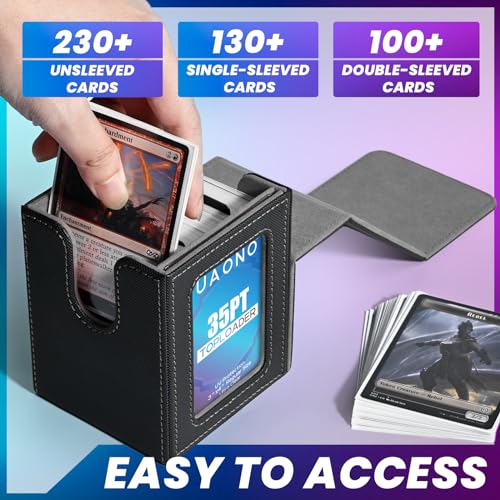 UAONO 6-Pack Card Deck Box for MTG Commander Fits 100 Double-Sleeved Cards, Color Variants