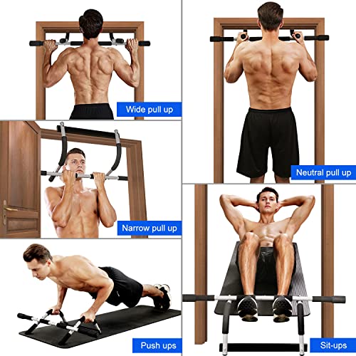 Heavy-Duty Doorway Pull Up Bar with Padded Grips for Home Gym