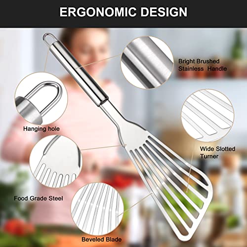 Premium Stainless Steel Fish Spatula Set - 2-Piece Cooking Tools