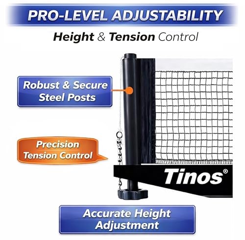 Premium Table Tennis Net and Post Set with Screw Clamp