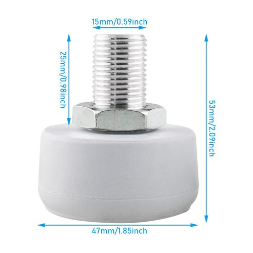WHYHKJ 1Pairs Adjustable Rubber Brake Block Stoppers Roller Skates Toe Stops Roller Skating Toe Stoppers Durable Non-Marking Toe Stops Plugs for Quad Skates, White