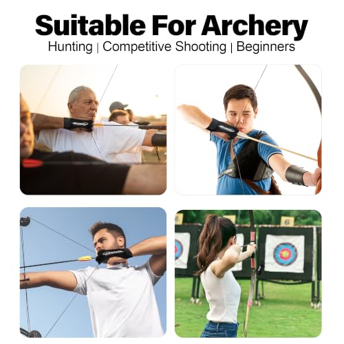 Archery Gloves - 2 Pack Three Finger Leather Shooting Gloves for Men, Women, Youth - Adjustable & Breathable