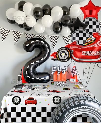 Racing Car Theme Party Table Cover - 86.6 x 51 Inch Rectangular