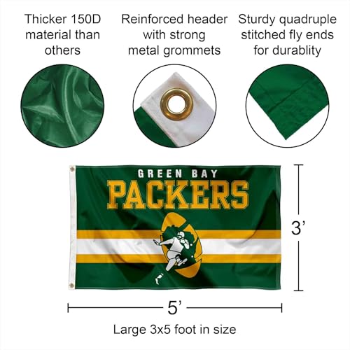 Green Bay Packers 3x5 Ft Vinyl Banner Flag - Officially Licensed Fan Decor