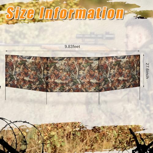 2-Piece Portable Ground Hunting Blind 118x27.6 in 3-Panel Camouflage Set
