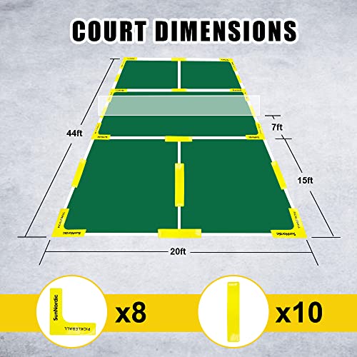 Pickleball Court Marker Kit with Carry Bag - Yellow