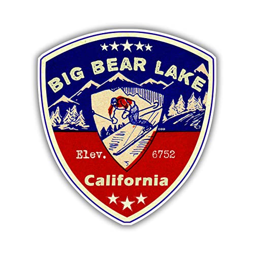 Big Bear Lake California Decal Sticker Skiing Ski 3.25" Boating Souvenir Indoor Outdoor Laptop Car Truck Luggage