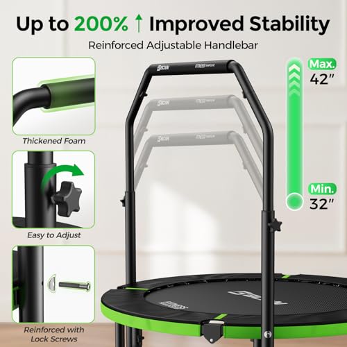 40-Inch Mini Rebounder Trampoline for Adults with Handlebar