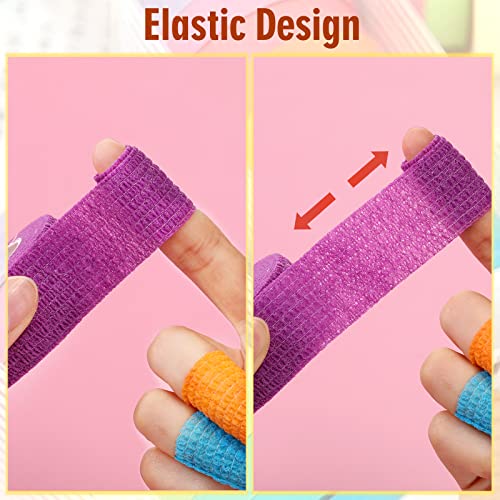 Nuogo 100 Self-Adhesive Bandage Wrap Rolls Bulk 1 Inch x 5 Yards First Aid Sports Pet