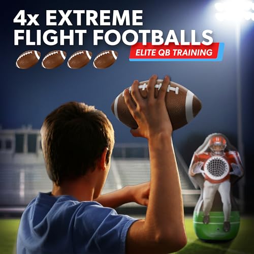 Inflatable Football Challenge Game Set - Includes 4 Footballs & Scoreboard
