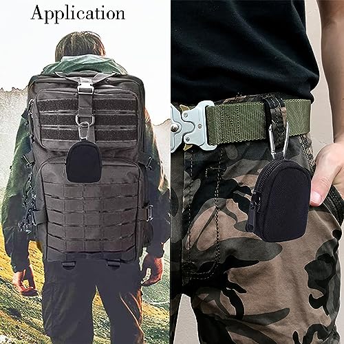 Mini Tactical Coin Purse - EDC Keychain Organizer Pouch - Black