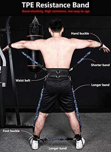 Blue-150lbs Boxing Resistance Bands Set for Speed & Power Training