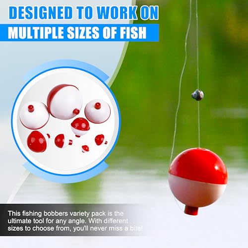 Fishing Bobbers Set - 10pcs Snap-On ABS Floats 0.5inch Assortment