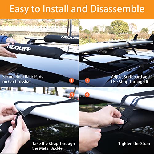 Soft Roof Rack Pads for Surfboards, SUP & Snowboards - 28 Inch
