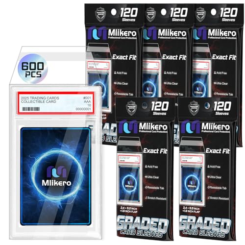 600 Pack Graded Card Sleeves for PSA Slabs - Precise Fit, Acid-Free Resealable Protector