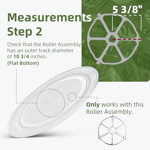 16-inch Flat Bottom Microwave Glass Turntable Plate for GE with 10 3/4-inch Roller Diameter