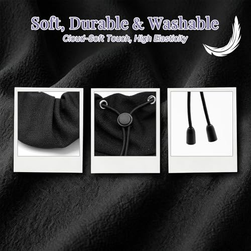 Adjustable Yoga Mat Scrunchie - Black Elastic Mat Strap & Hair Tie