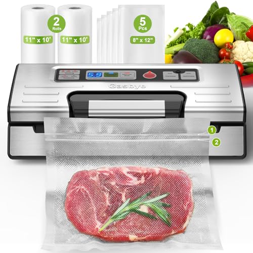 Vacuum Sealer Machine with Double Heat Seal & Built-in Cutter