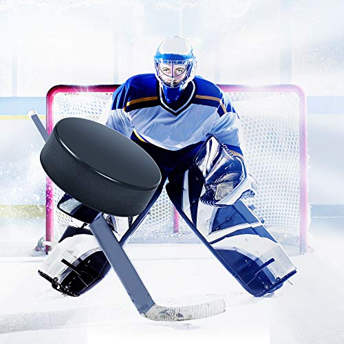 Ice Hockey Pucks - Official Size, High-Quality Rubber, Black - 1 Piece