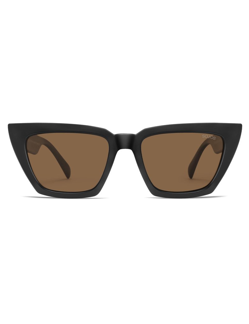 SOJOS Cat-Eye Sunglasses Recycled Fishing Net Frame Eco-Friendly UV400 Polarized Lenses,Atlantic Ocean,Brown